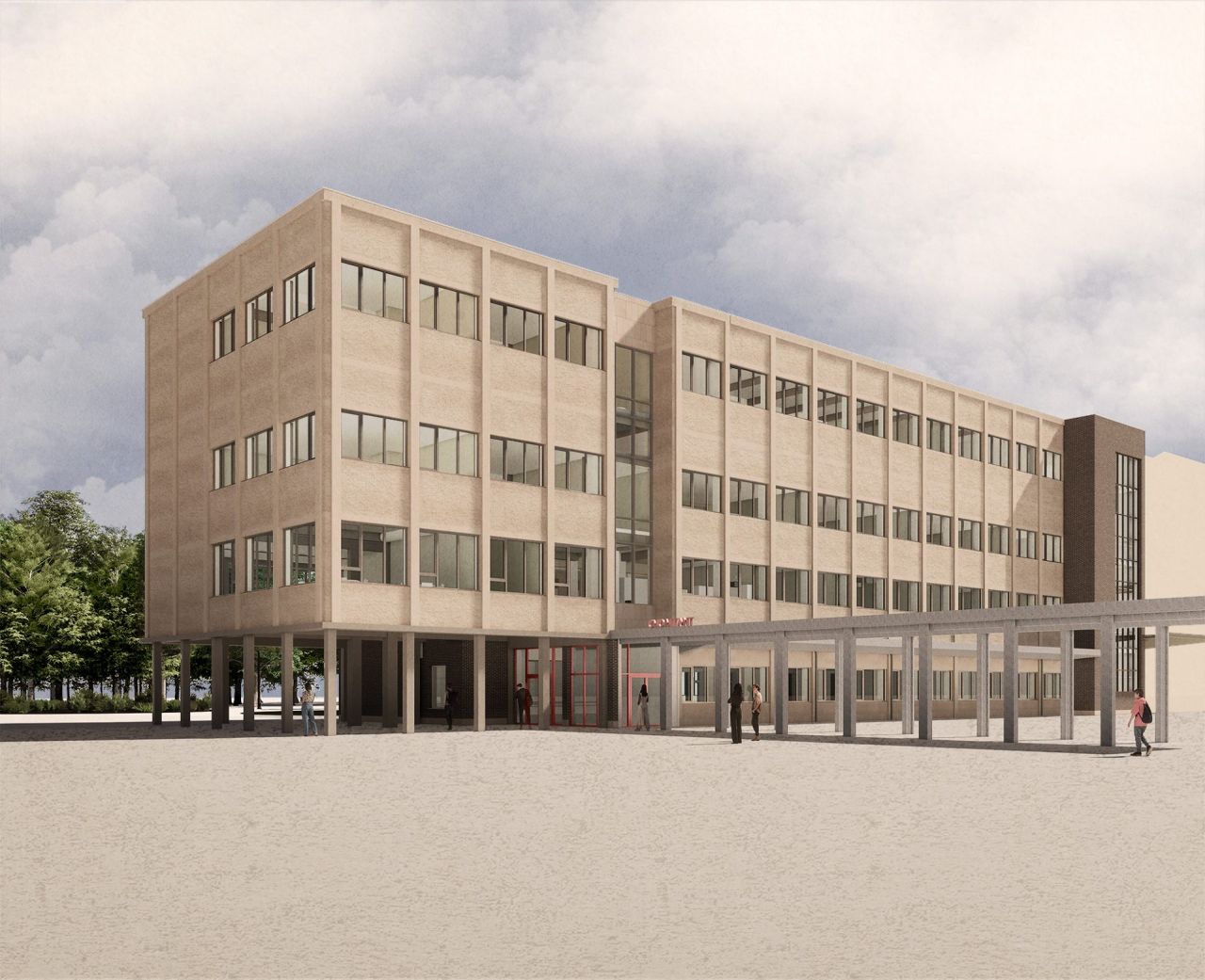 Plan van hoe de nieuwe vleugel op de PIVA-site eruit moet zien.