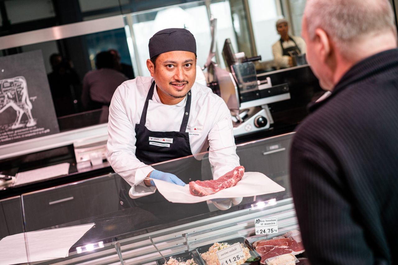 slagerij toonbank snijden